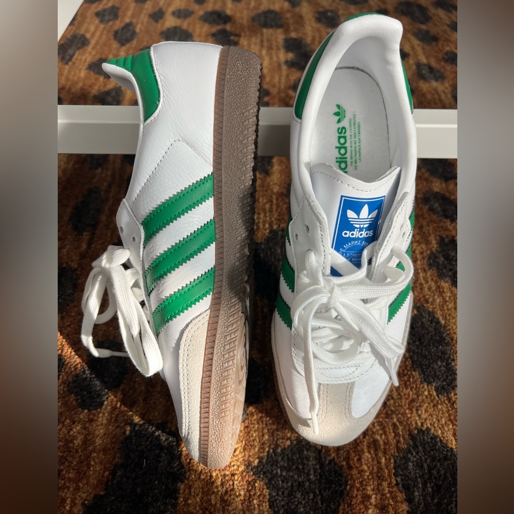 Green Adidas Sambas Size 5.5 (Women’s 7.5) Worn Once
